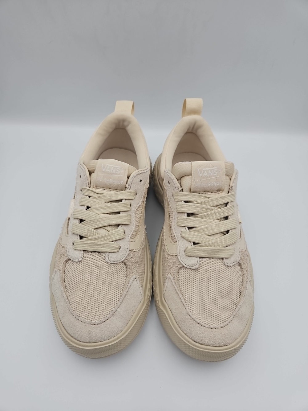 Vans Women's Cream Mesh & Suede Sneaker - Picture 3 of 10